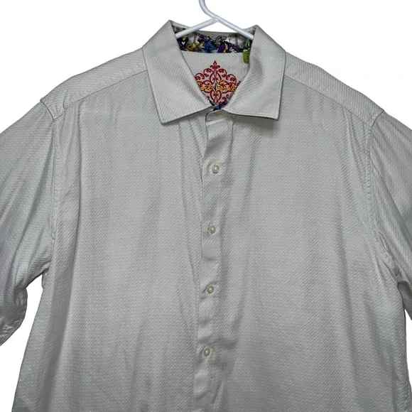 Robert Graham Button Down Dress Shirt With Masquerade Cuffs Extra Large - Picture 4 of 15